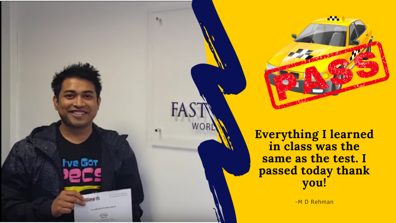 MD Farhan passed taxi knowledge test